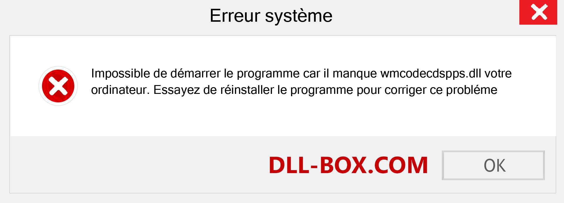 Le fichier wmcodecdspps.dll est manquant ?. Télécharger pour Windows 7, 8, 10 - Correction de l'erreur manquante wmcodecdspps dll sur Windows, photos, images